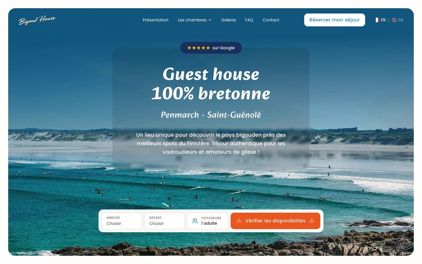 Aperçu du projet Bigoud'House (site vitrine) conçu par Line'up